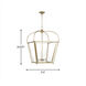 C&M by Chapman & Myers Charleston 4 Light 21 inch Satin Brass Pendant Ceiling Light