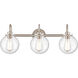 Olivia 3 Light 27.38 inch Satin Nickel Bath Vanity Light Wall Light