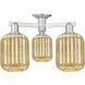 Preston 3 Light 24.25 inch Brushed Satin Nickel Semi-Flush Mount Ceiling Light in Mercury Glass