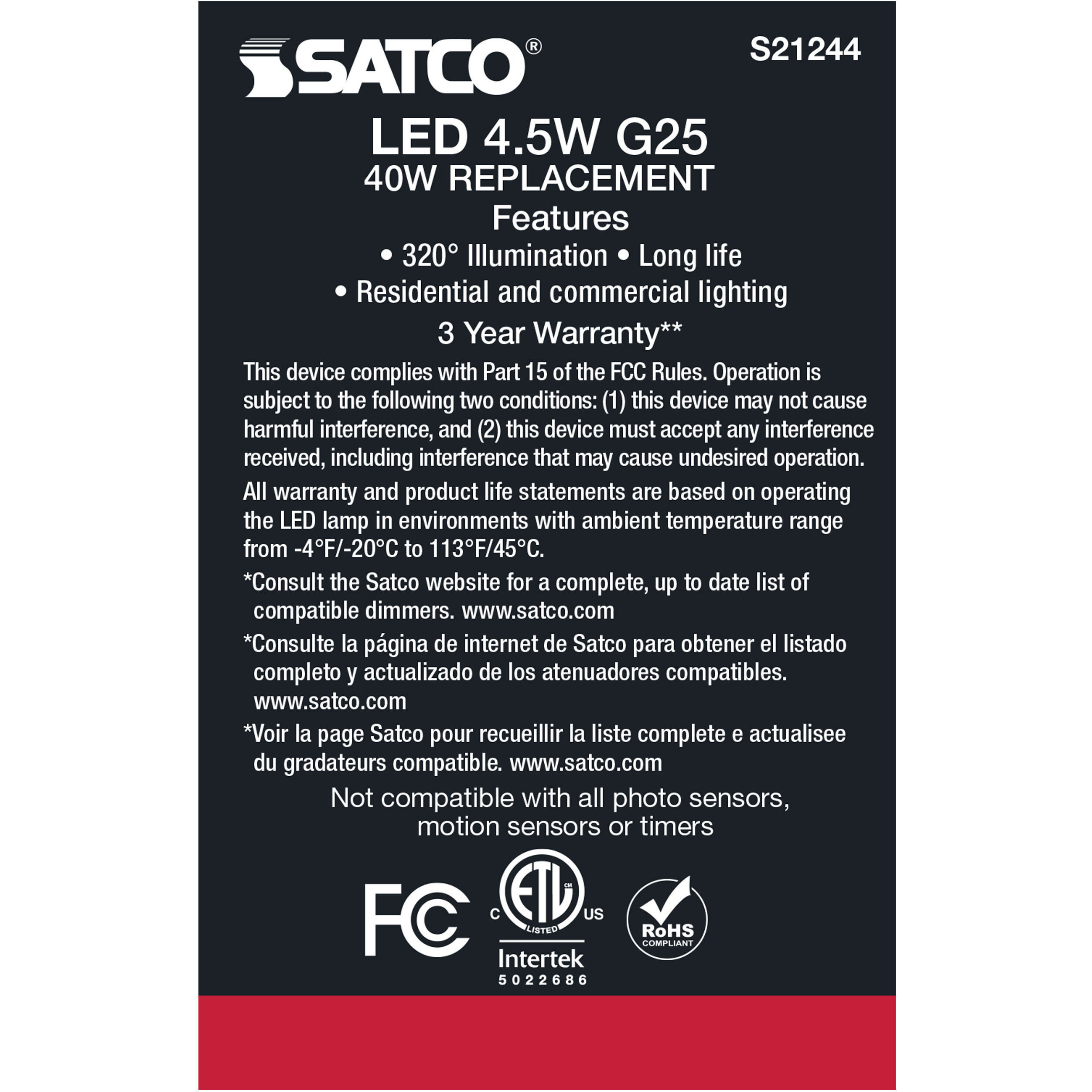 Lumos LED Medium Medium 4.50 watt 2700K LED Filament