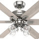 Fonthill 52 inch Brushed Nickel with Light Gray Oak Blades Ceiling Fan