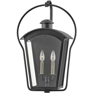 Heritage Yale LED 22 inch Black with Burnished Bronze Outdoor Wall Mount Lantern