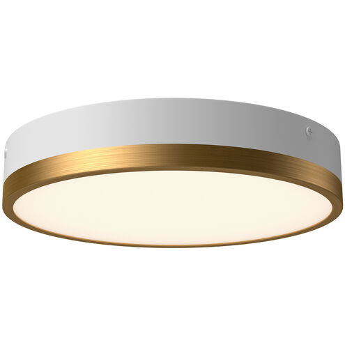 Adelaide 11.13 inch Aged Gold Flush Mount Ceiling Light in Aged Gold and White