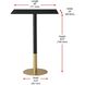 Ronan 39.5 X 28 inch Black and Gold Pub Table