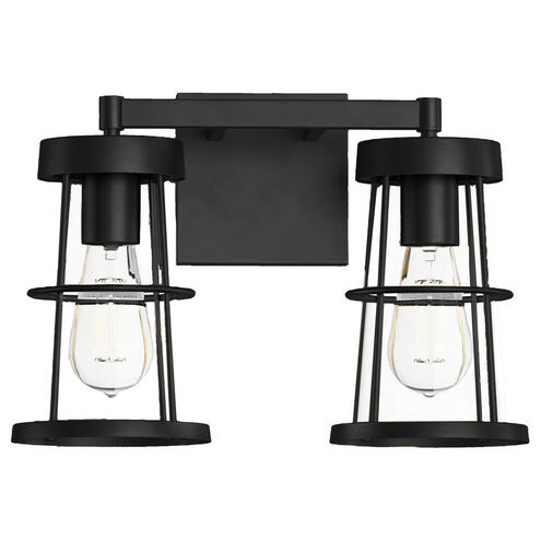 Urbane 2 Light 15 inch Black Bath Vanity Wall Light