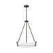 Hathaway 4 Light 21 inch Olde Bronze Pendant Ceiling Light in Etched White