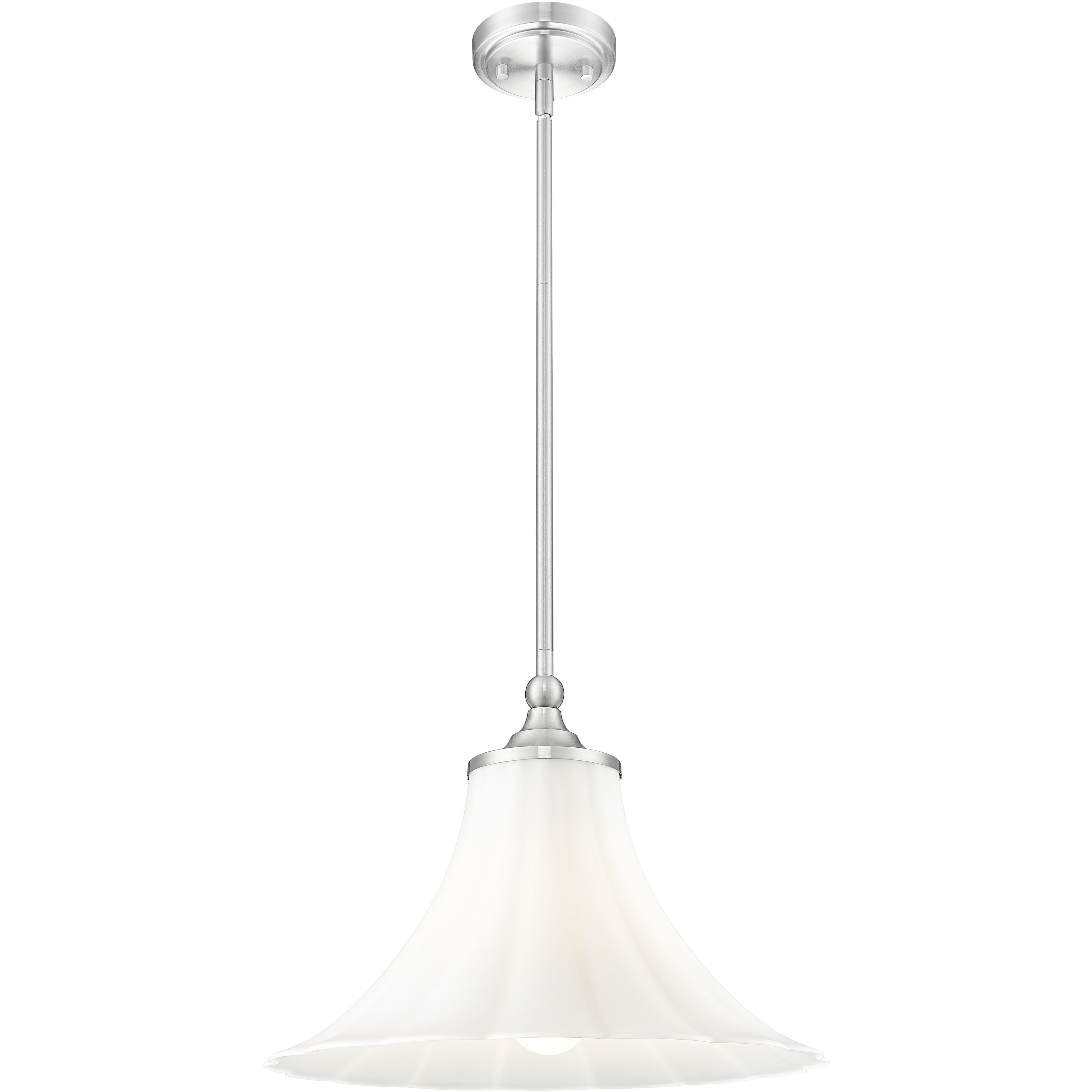 Fleur 1 Light 16 inch Brushed Nickel Pendant Ceiling Light
