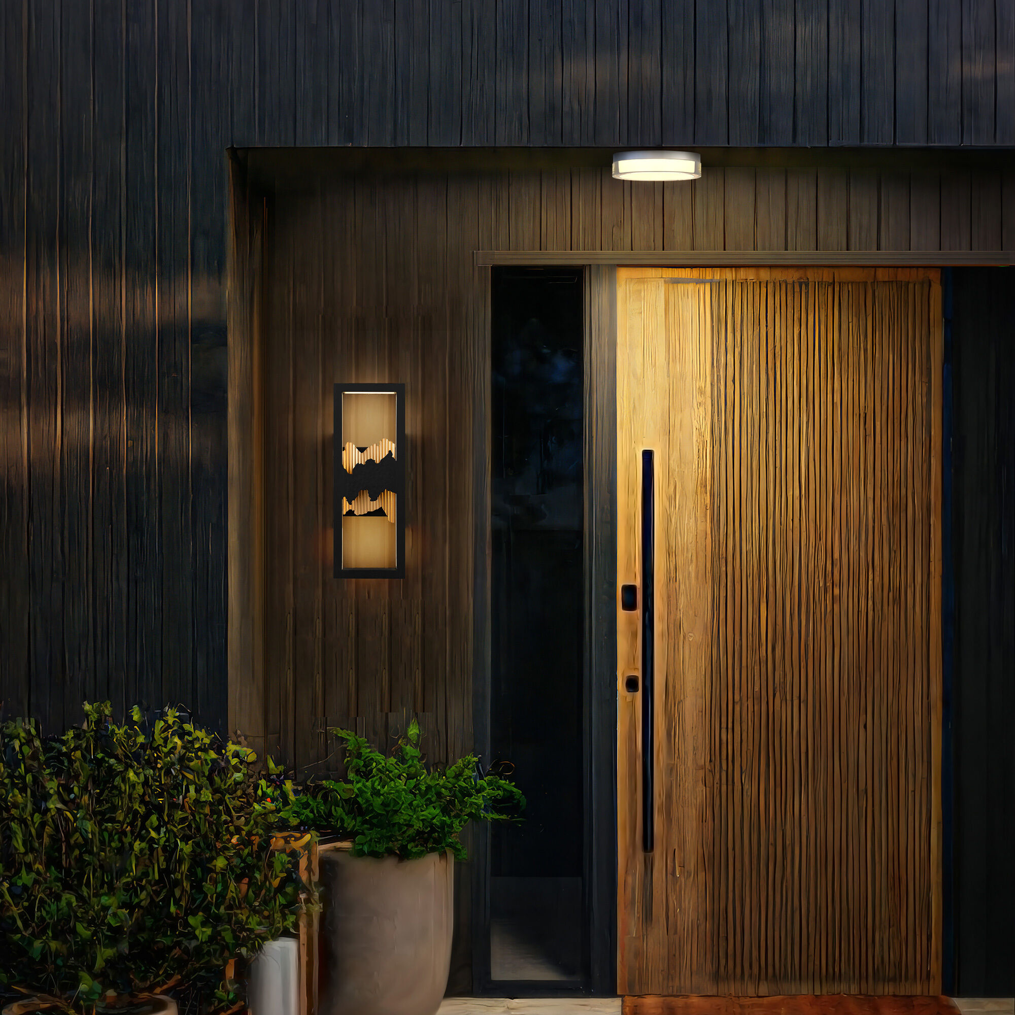 Sunrize LED 15 inch Sand Black Outdoor Wall Sconce