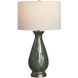 Colestin 30 inch 150.00 watt Deep Green Drip Glaze and Brushed Brass Table Lamp Portable Light