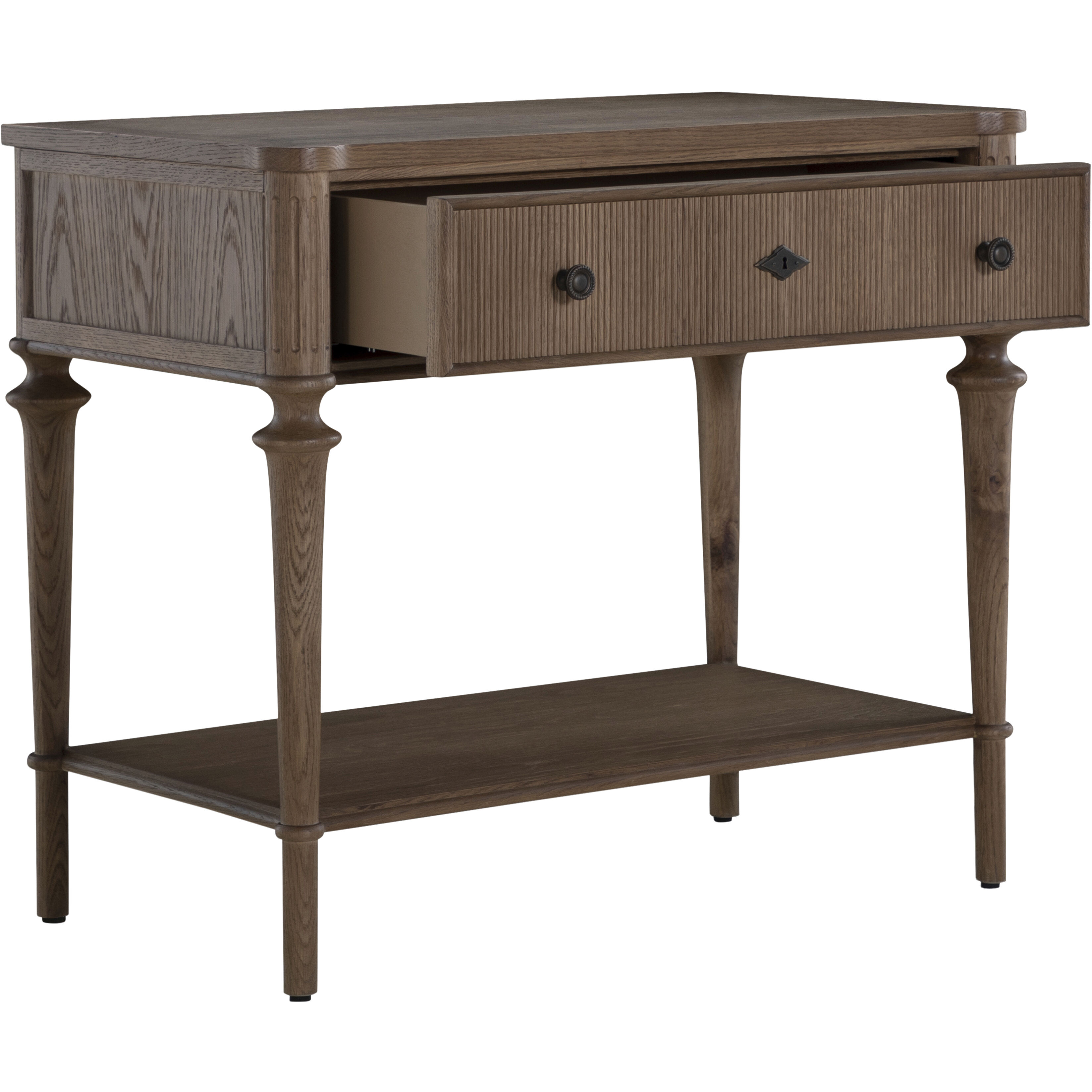 Andrea 33.25 X 28.25 inch Satin Oak and Antique Bronze Nightstand
