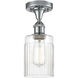 Edison Hadley 1 Light 4.5 inch Polished Chrome Semi-Flush Mount Ceiling Light in Clear Glass