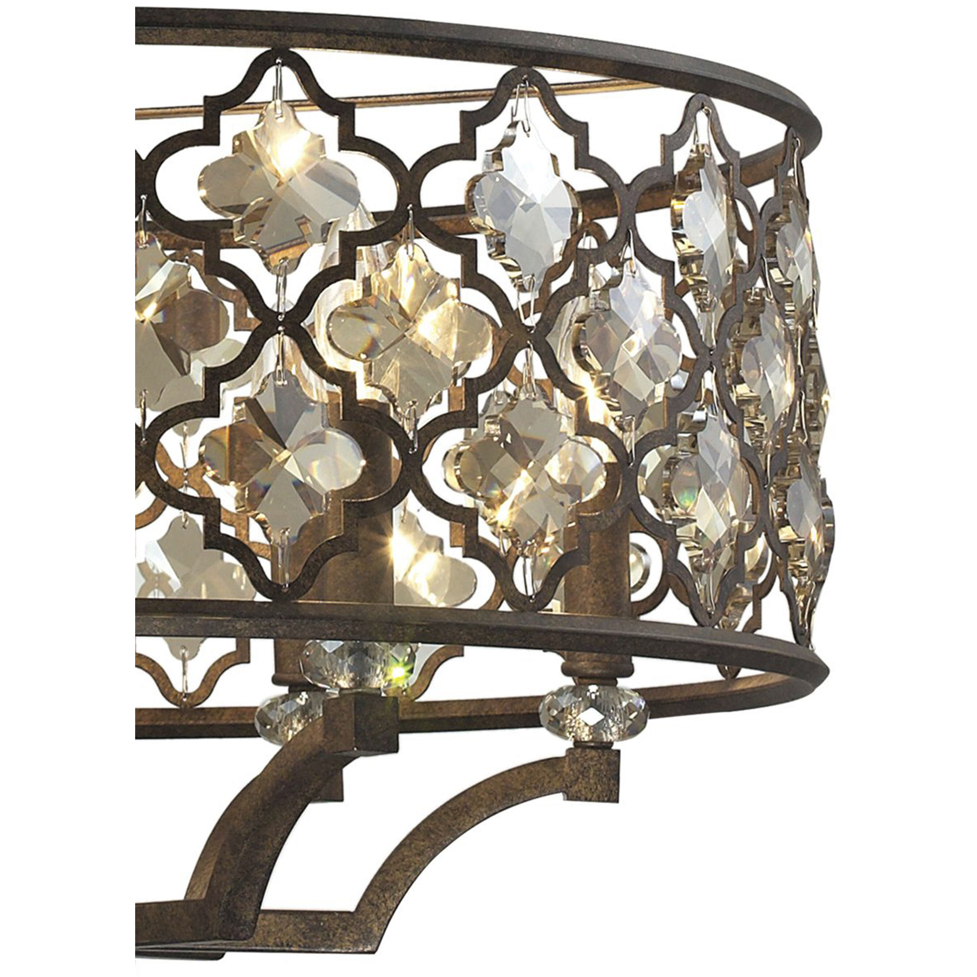 Armand 6 Light 24 inch Weathered Bronze with Clear Chandelier Ceiling Light