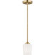 Windom 1 Light 4.25 inch Satin Brass Pendant Ceiling Light