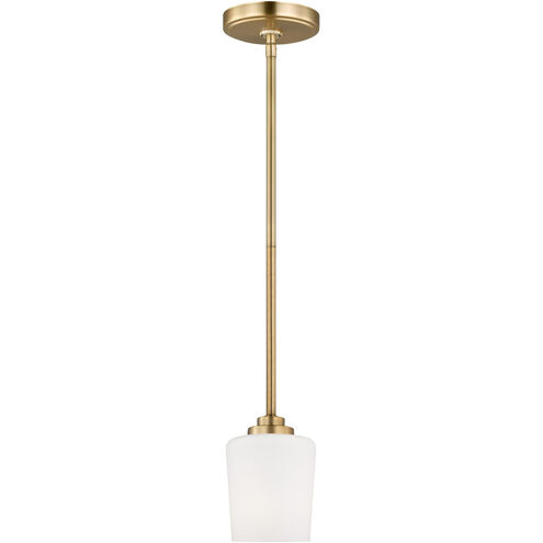 Windom 1 Light 4.25 inch Satin Brass Pendant Ceiling Light