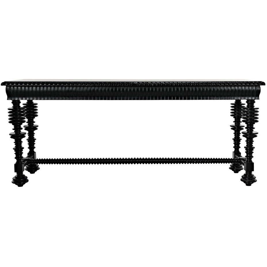 Portuguese 72.5 X 20.5 inch Hand Rubbed Black Console