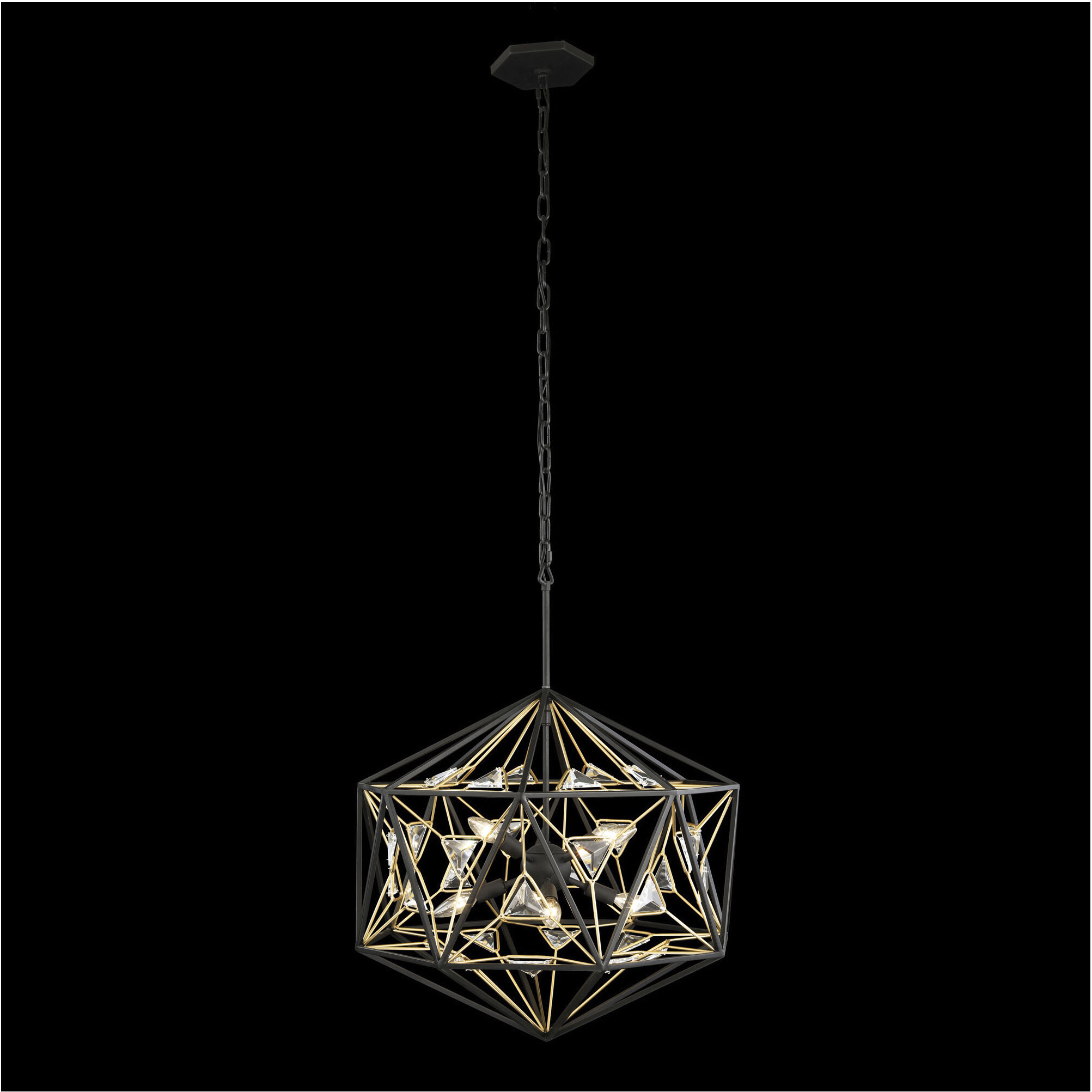 Marcia 8 Light 24 inch Matte Black/French Gold Pendant Ceiling Light