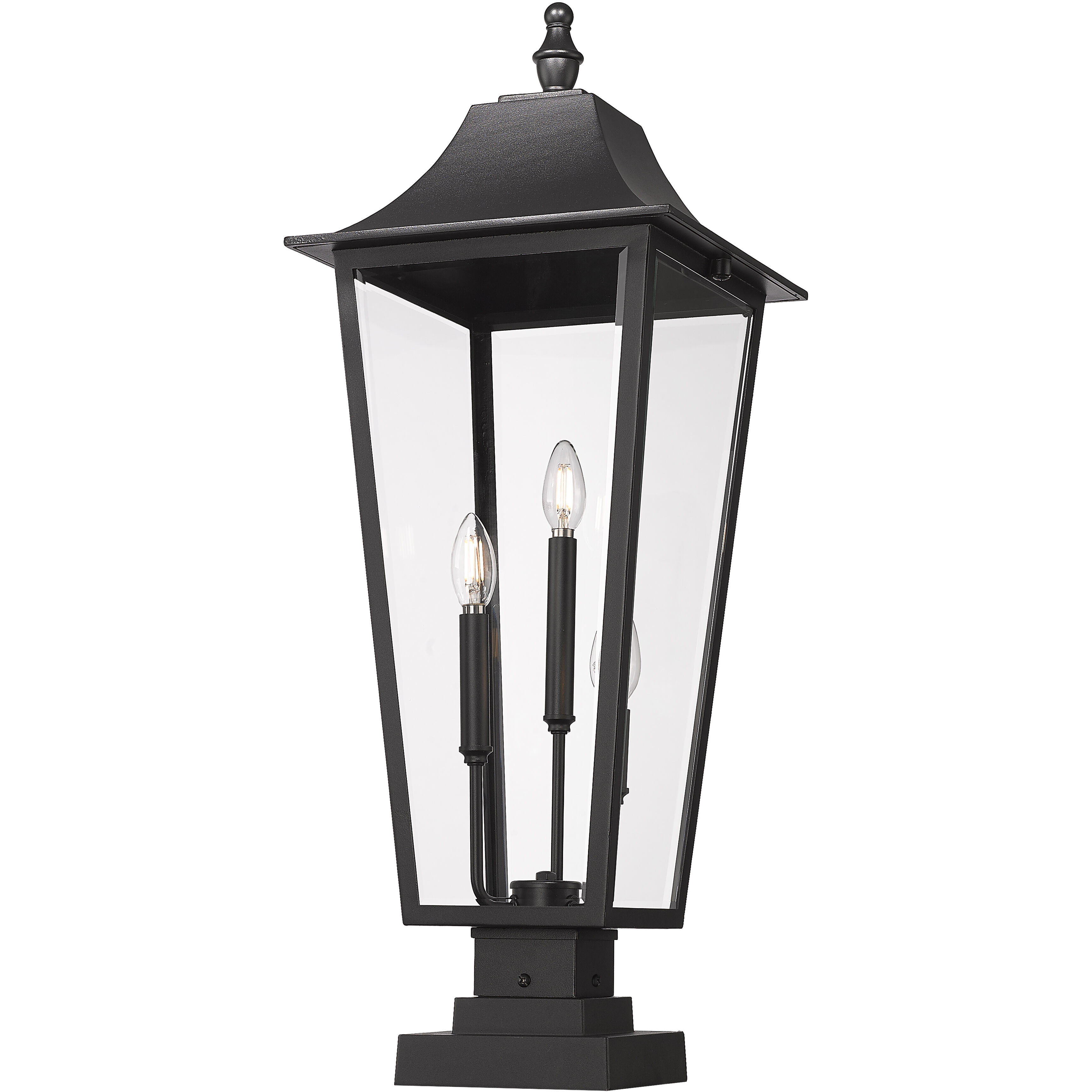 Gannon 3 Light 32.5 inch Black Outdoor Pier Mounted Fixture in G9