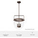 Karloff 3 Light 13.75 inch Textured Rust Pendant Ceiling Light