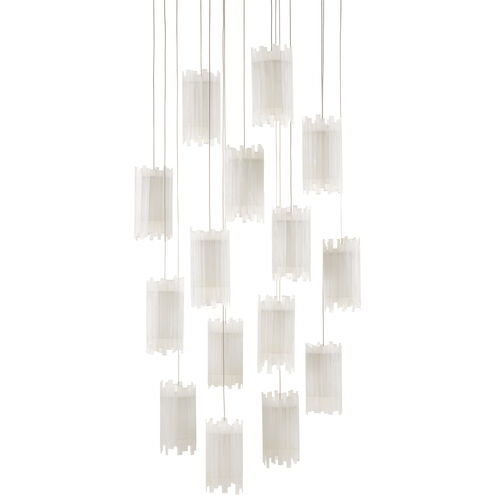 Escenia 15 Light 21 inch Natural/Painted Silver Multi-Drop Pendant Ceiling Light