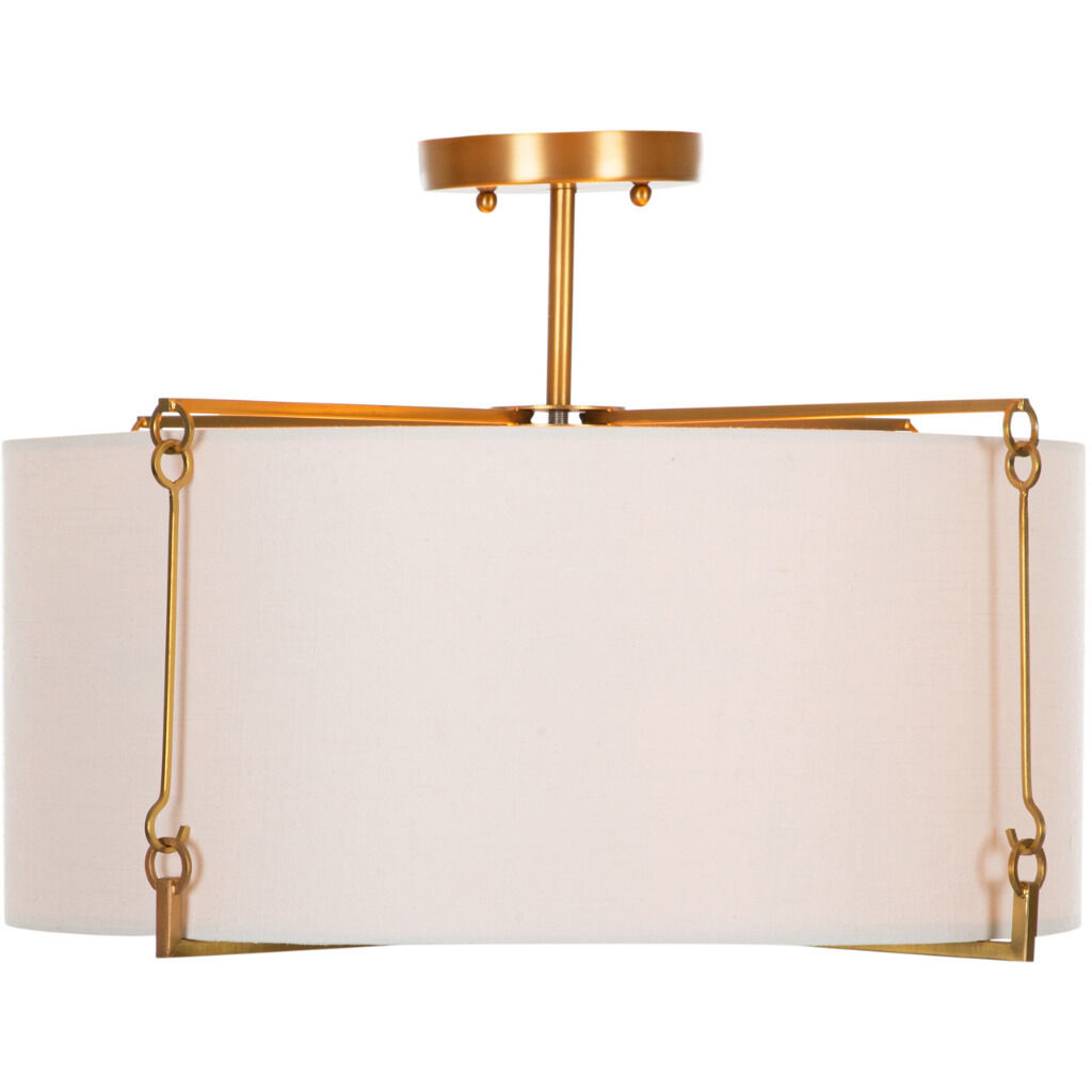 Theresa 2 Light 19.5 inch Brass Semi-Flush Mount Ceiling Light