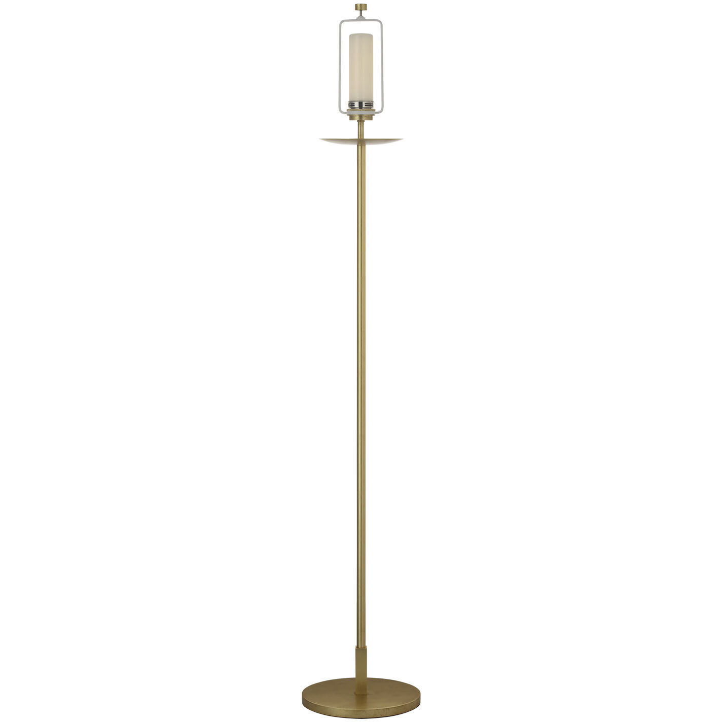 kate spade new york Walker 58 inch 4.6 watt Gild Cordless Floor Lamp Portable Light in Linen with Black Linen Trim