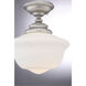 School House 1 Light 10 inch Pewter Semi-Flush Ceiling Light
