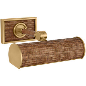 Chapman & Myers Halwell 8 watt 8 inch Antique-Burnished Brass and Natural Woven Rattan Picture Light Wall Light