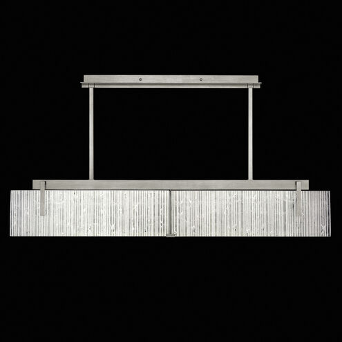 Terra 4 Light 52.25 inch Silver Pendant Ceiling Light in Rake Cast Glass