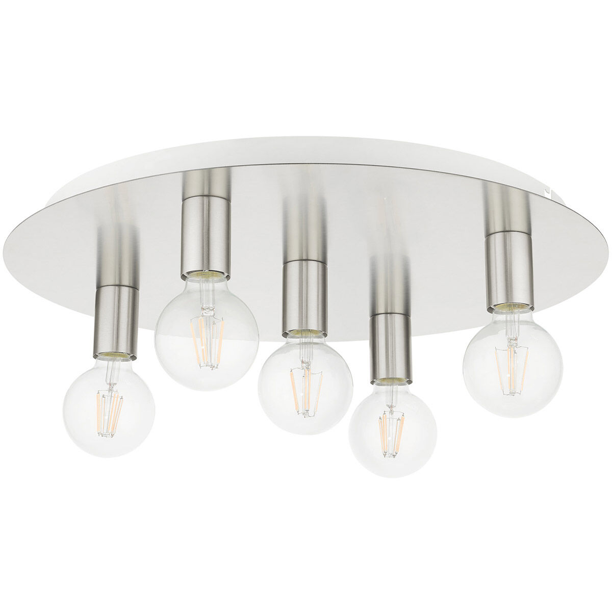 Hillview 5 Light 20 inch Brushed Nickel Flush Mount Ceiling Light