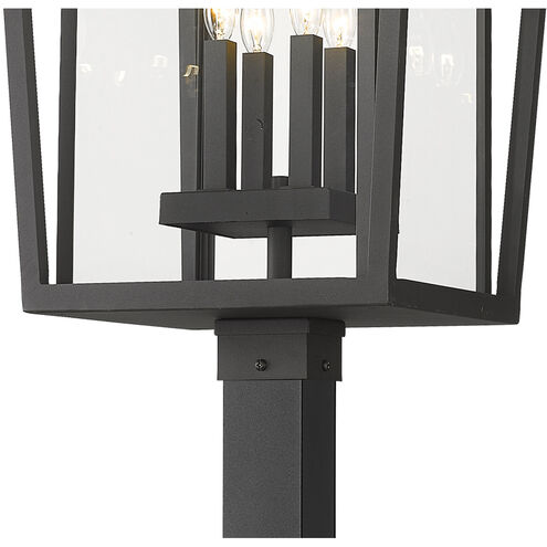 Seoul 4 Light 124.5 inch Black Outdoor Post Mounted Fixture