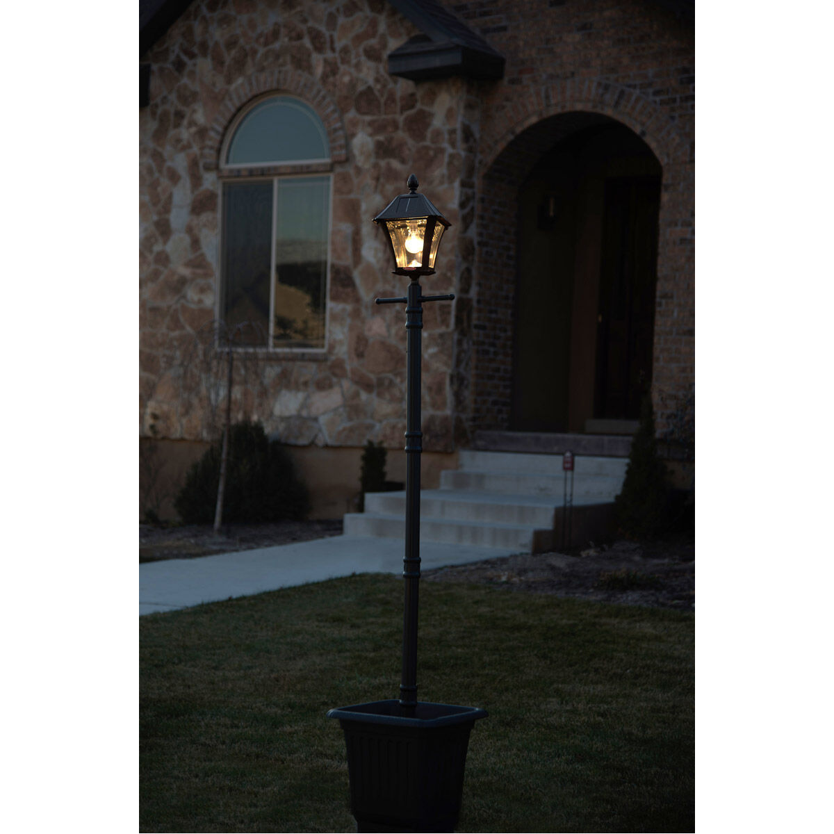 Baytown LED 77 inch Black Lamp Post Set