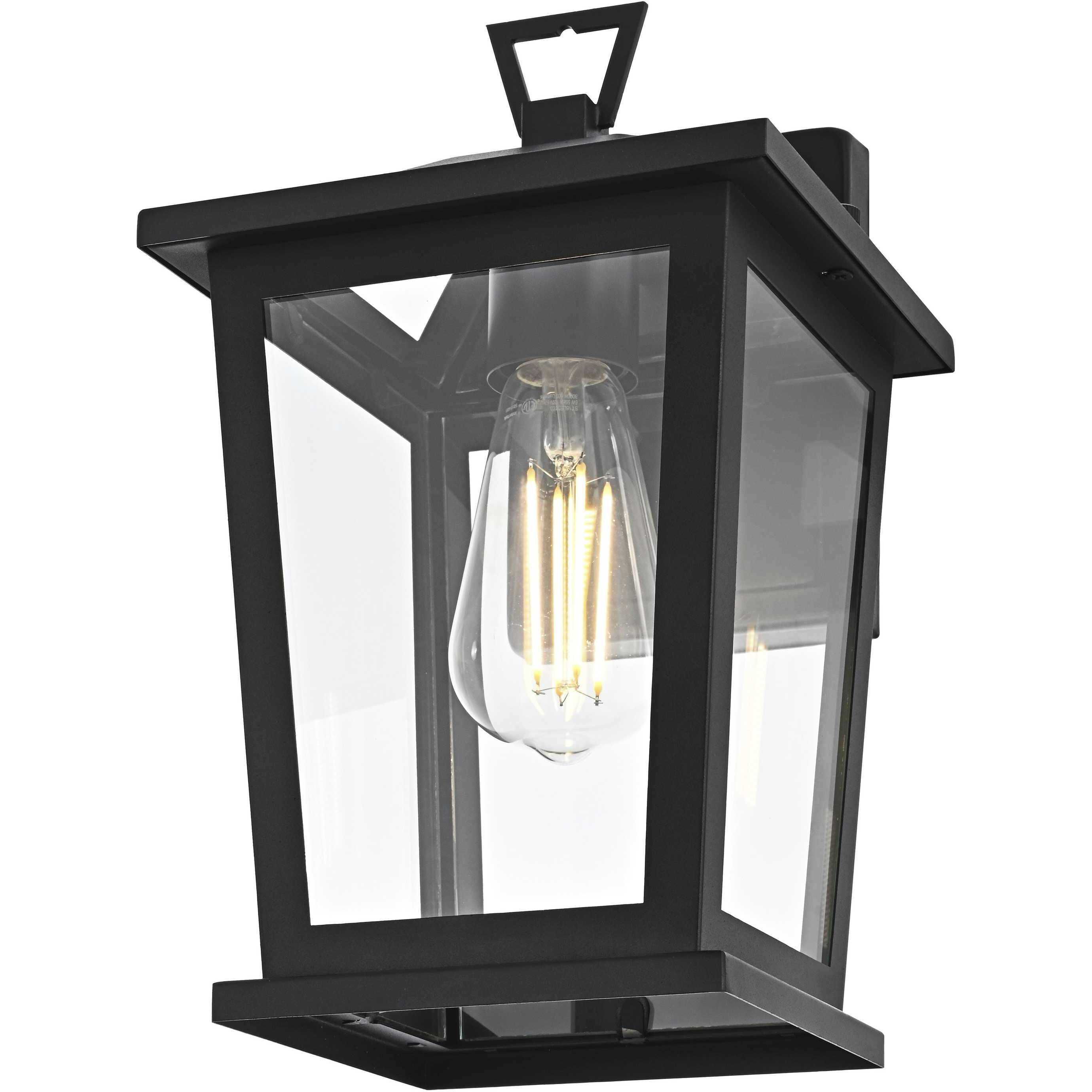 Cayman 1 Light 12 inch Black Outdoor Wall Sconce