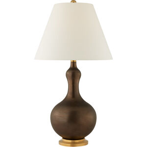 Christopher Spitzmiller Addison Matte Bronze Table Lamp in Natural Percale, Medium