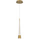 Quill LED 2.34 inch Aged Brass Pendant Ceiling Light in 3500K, dweLED
