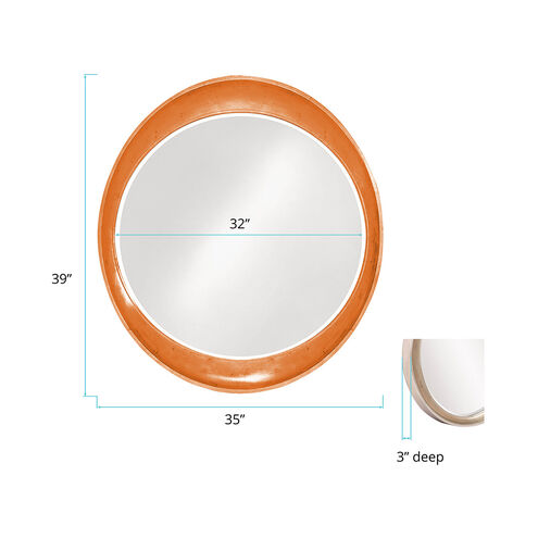 Ellipse 39 X 35 inch Glossy Orange Wall Mirror