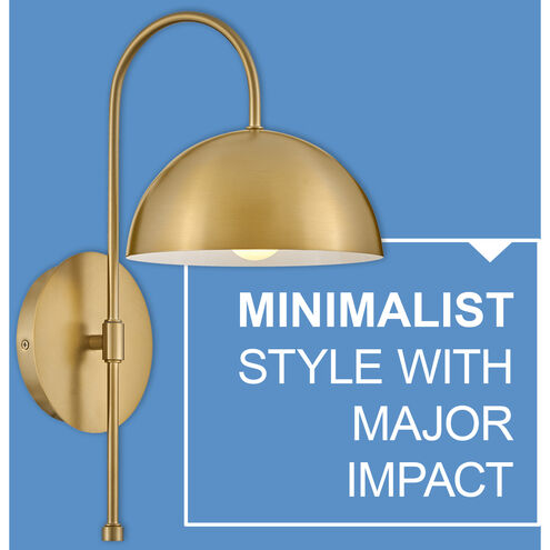 Lou LED 8 inch Lacquered Brass Sconce Wall Light