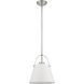 Z-Studio 1 Light 12.5 inch Matte White and Brushed Nickel Pendant Ceiling Light