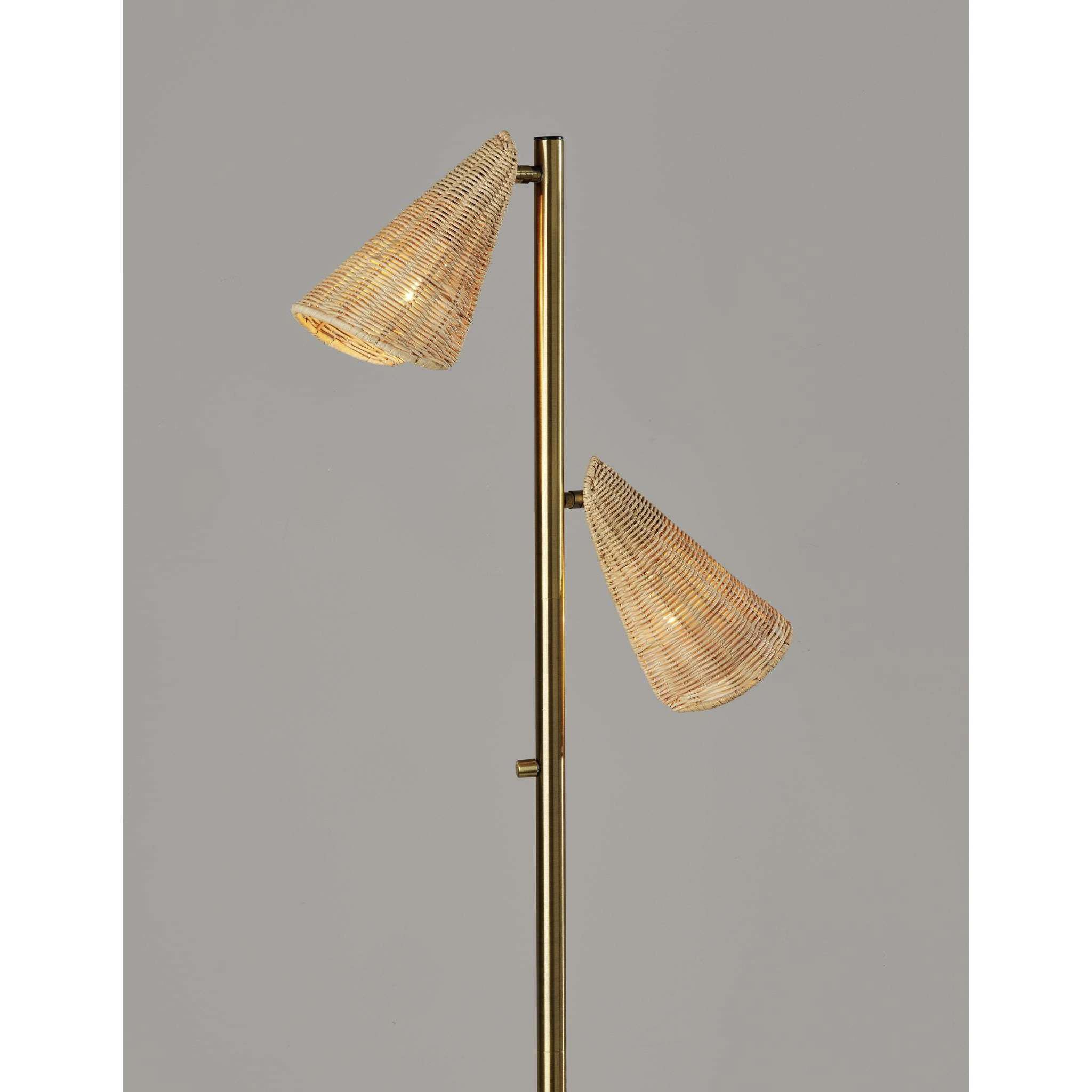 Cove 63 inch 60.00 watt Antique Brass Tree Lamp Portable Light