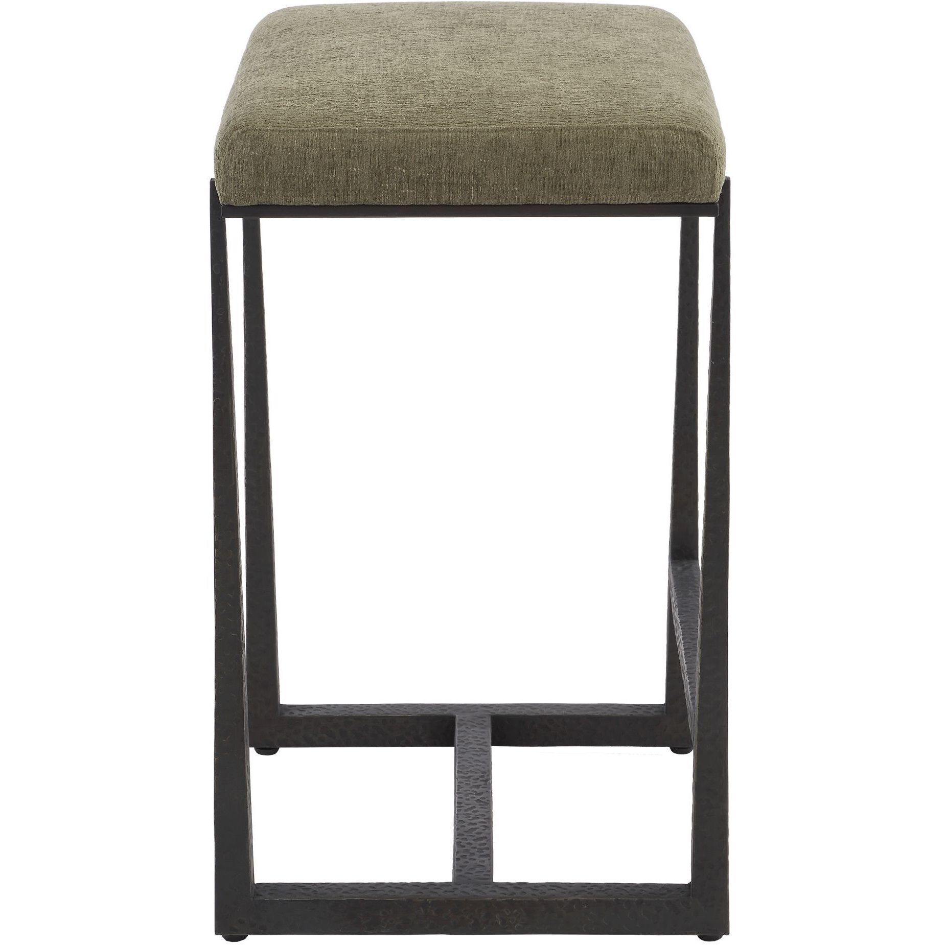 Midas 26 inch Textured Antique Bronze and Textured Moss Toned Polyester Counter Stool