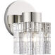 Rotterdam 1 Light 7 inch Polished Nickel Crystal Single Sconce Wall Light