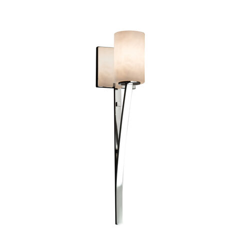 Clouds Wall Sconce Wall Light in Polished Chrome, Cylinder with Flat Rim, Incandescent