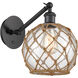 Ballston Farmhouse Rope 1 Light 8 inch Matte Black Sconce Wall Light