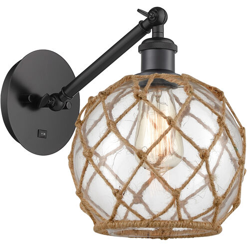 Ballston Farmhouse Rope 1 Light 8 inch Matte Black Sconce Wall Light