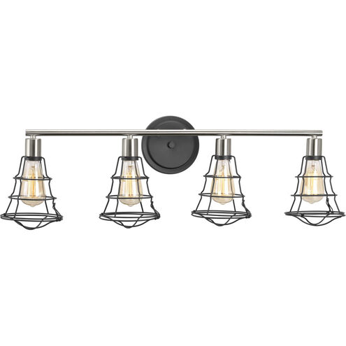 Gauge 4 Light 34.63 inch Graphite Bath Vanity Wall Light
