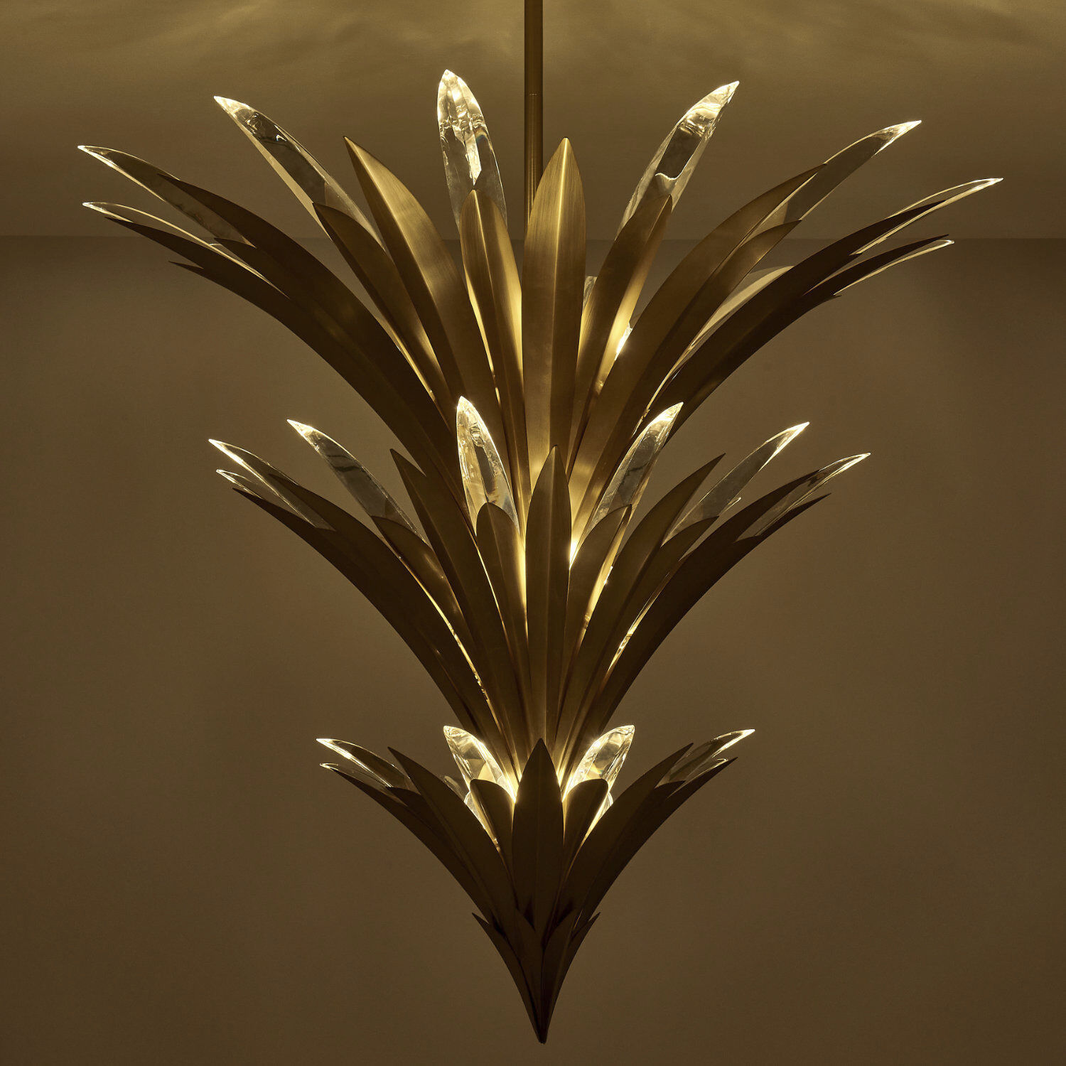 Roche 15 Light 38 inch Winter Brass Pendant Ceiling Light