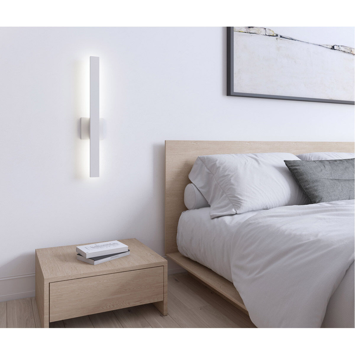 Sword LED 24 inch Textured White Indoor-Outdoor Sconce, Inside-Out