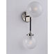 Atom 2 Light 6 inch Black and Polished Nickel Wall Sconce Wall Light