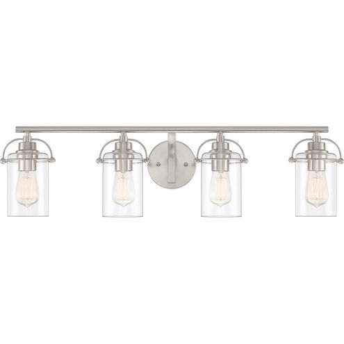 Emerson 4 Light 34 inch Brushed Nickel Vanity Light Wall Light