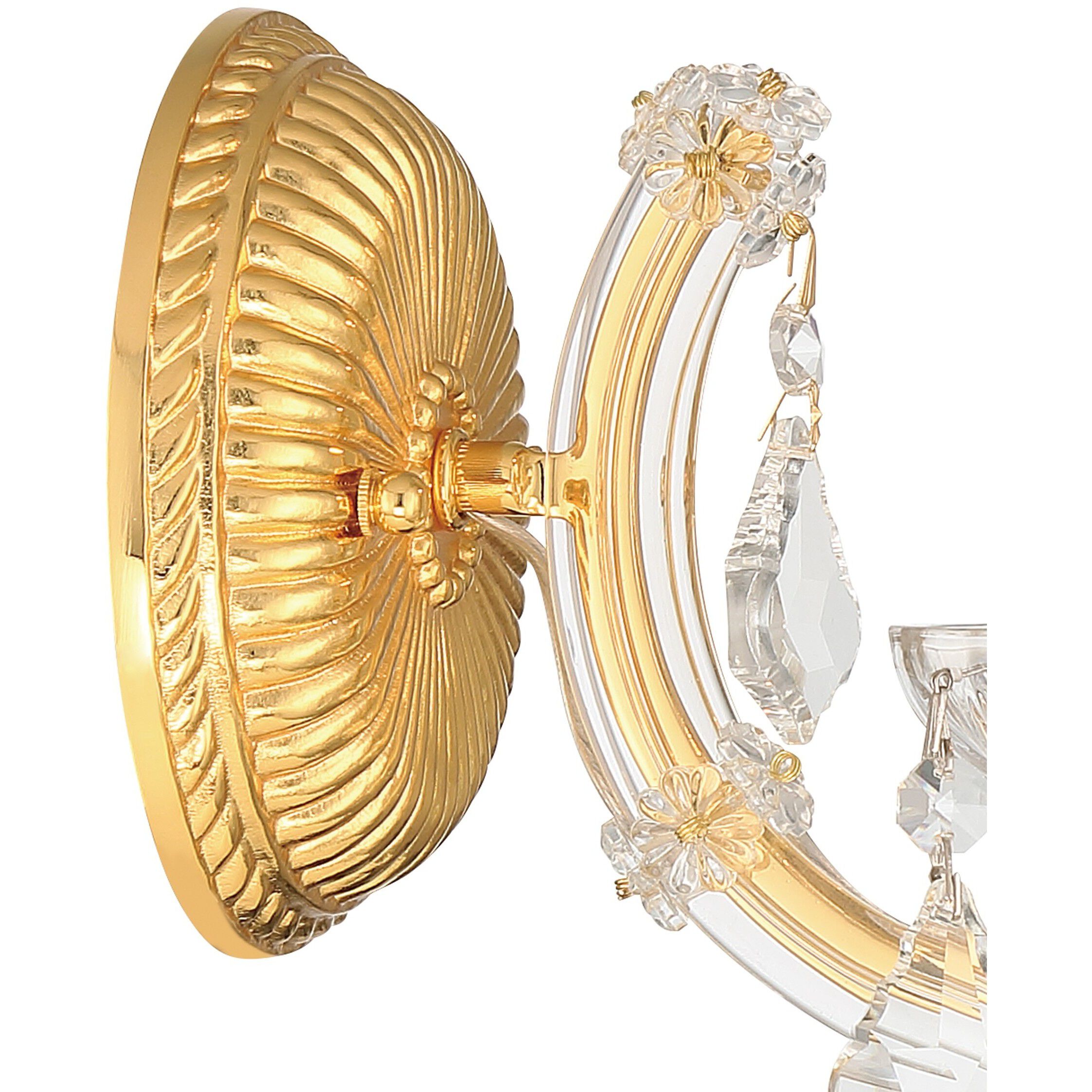 Maria Theresa Sconce Wall Light in Clear Hand Cut, Gold