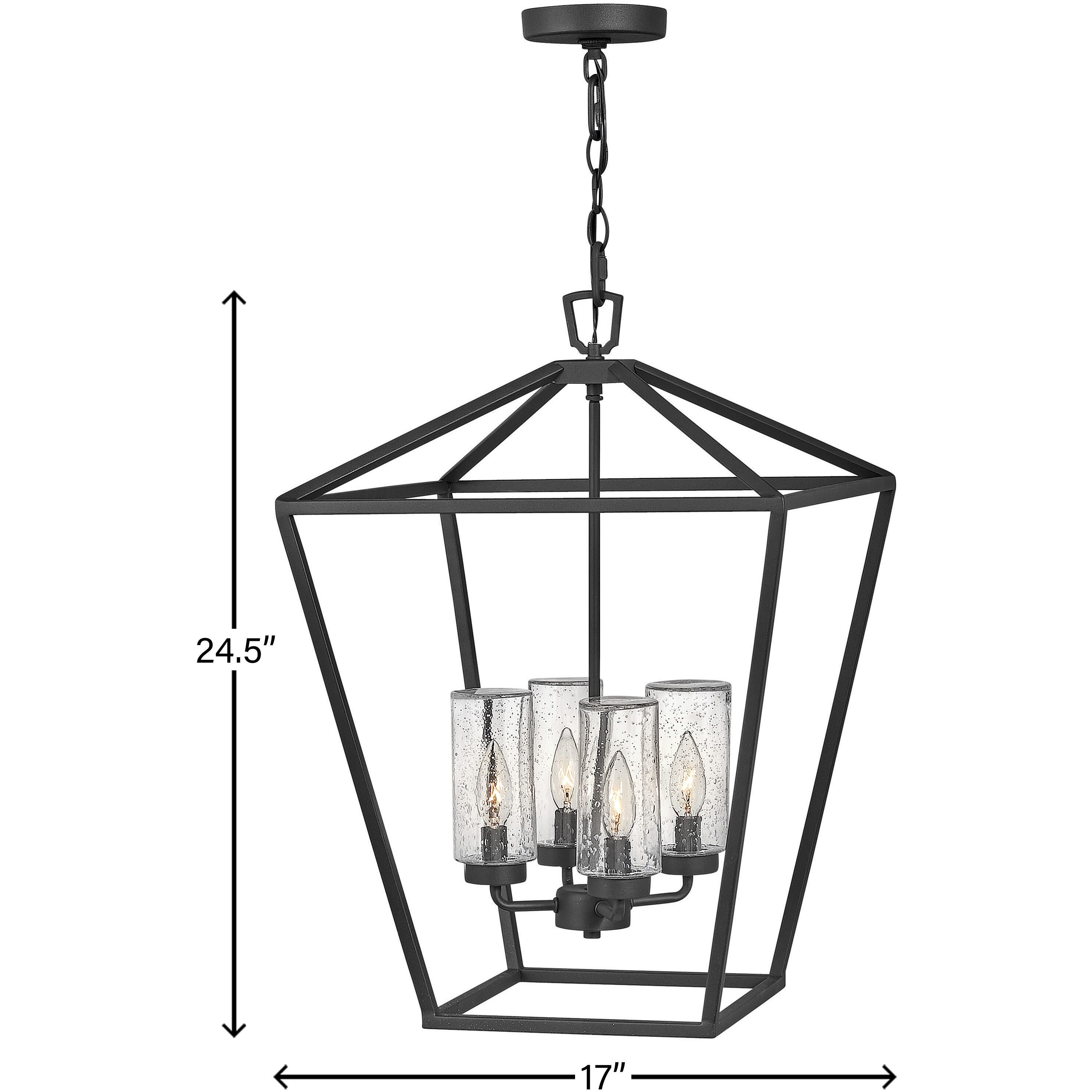 Open Air Alford Place LED 17 inch Museum Black Outdoor Hanging, Estate Series
